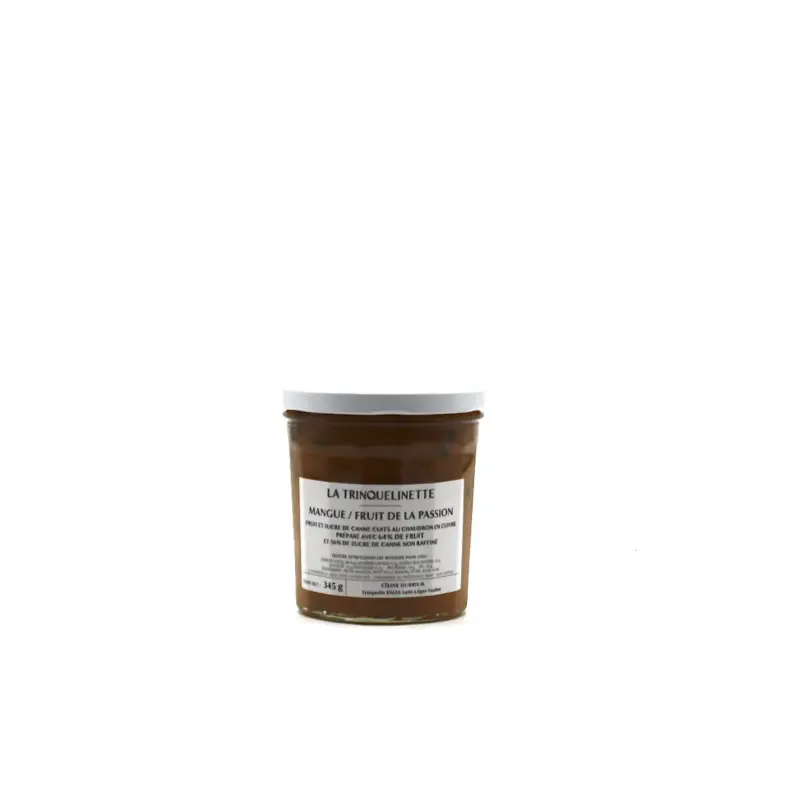 Confiture de mangue passion la trinquelinette 370 g Confiture de mangue passion la trinquelinette 370 g