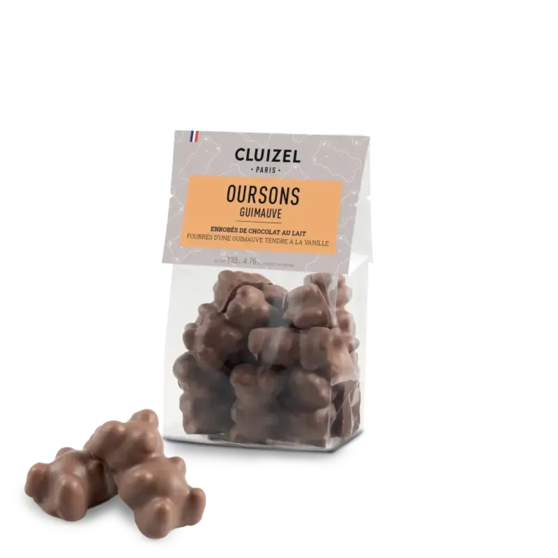 Oursons guimauve chocolat lait Cluizel 135 g
