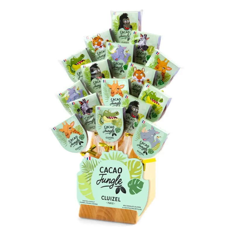 Sucette cacao Jungle Cluizel 30 gr
