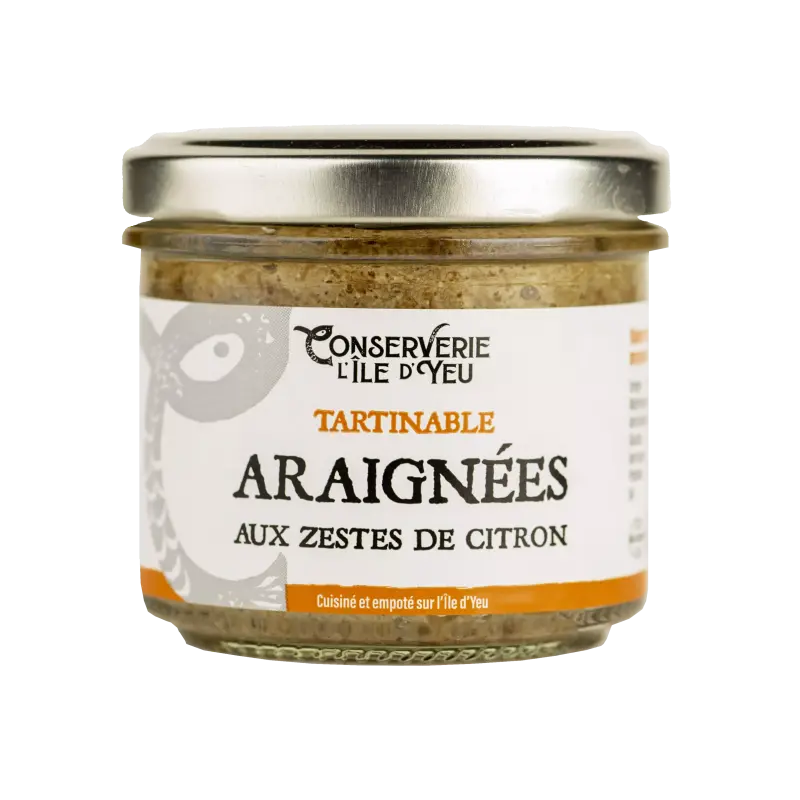 Tartinable araignée aux zestes de citron conserverie Ile d'Yeu