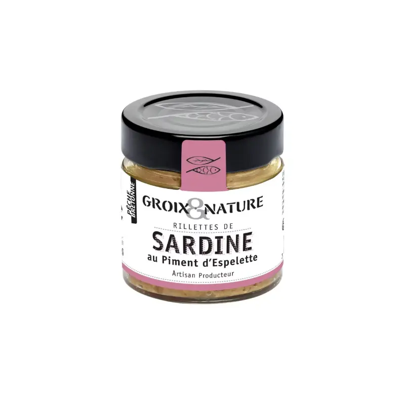 Rillettes de sardines au piment d'Espelette Groix et nature 100 gr