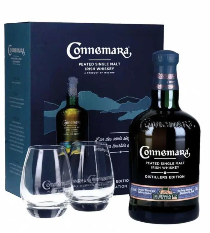 Whisky Connemara Distillers Edition Single Malt Irlande Coffret 2 Verres 70cl 43° Whisky Connemara Distillers Edition Single Malt Irlande Coffret 2 Verres 70cl 43°