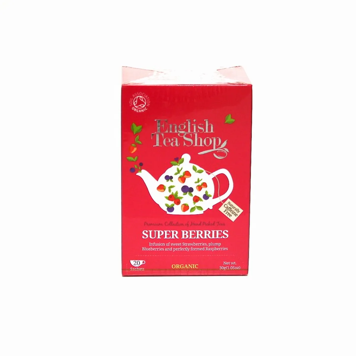 infusion fraises myrtilles framboise biologique english tea shop 20 sachets