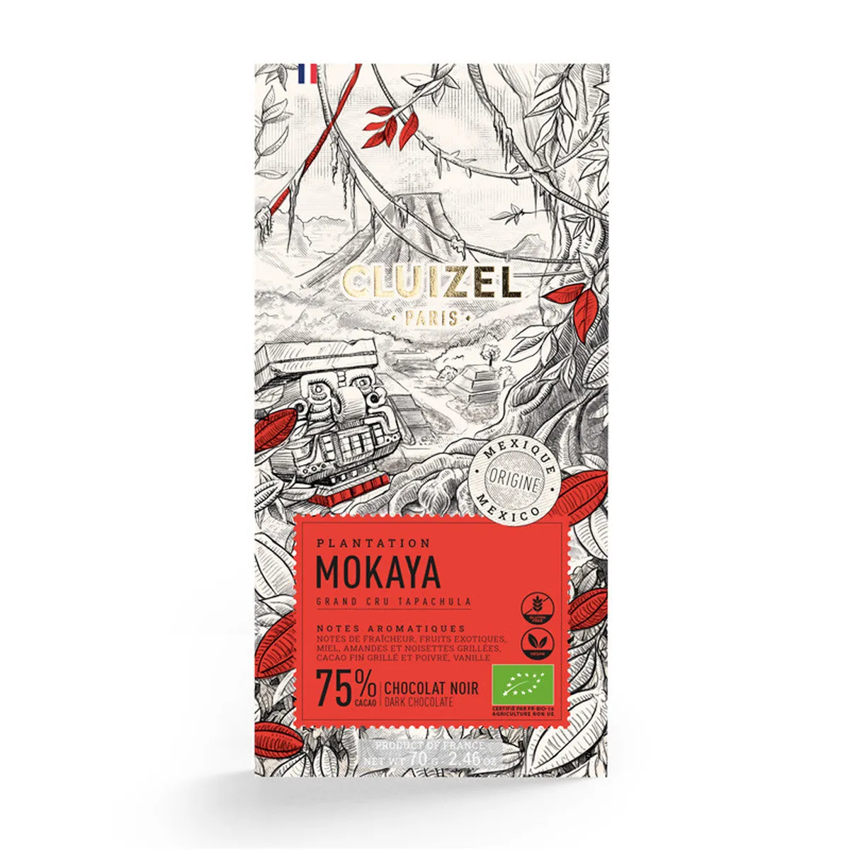 Cluizel 75% dark Mokaya tablet 70 g