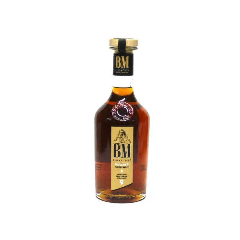 Whiskey bm signature single malt 9 years old was yellow wine 42° 70cl