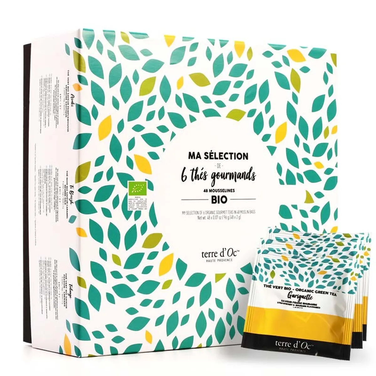 Box of 48 organic gourmet tea bags from Terre d'Oc
