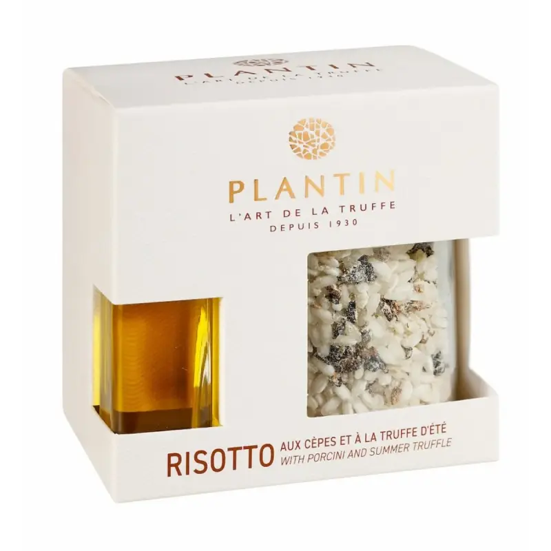 risotto cepes et huile de truffe d'été plantin